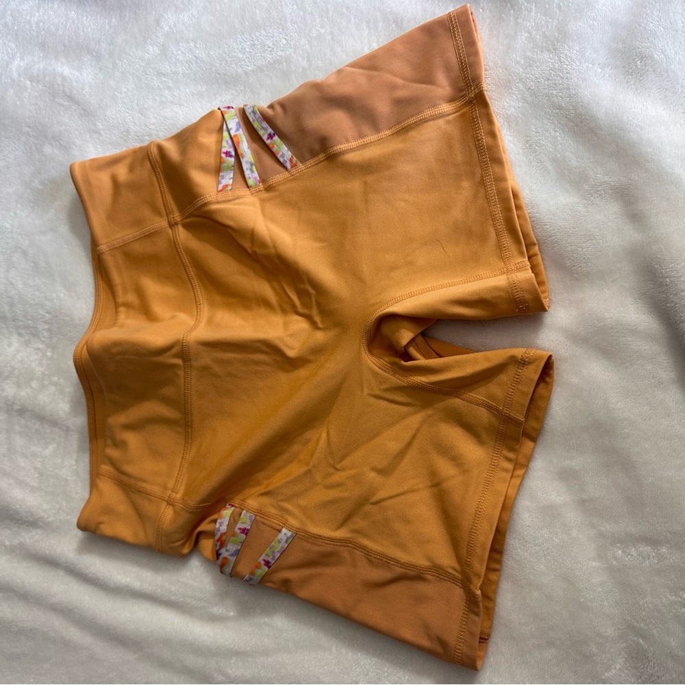 Fabletics Orange Bike Shorts with Relaxed Fit